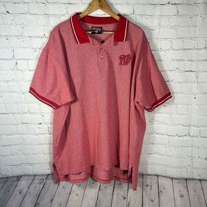 Stitches Washington Nationals Mens Red Short Sleeve Polo Shirt size 2XL